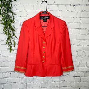 Escada beaded jacket coral pink &‎ gold size 38